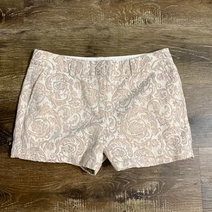 LOFT Cream and Gold Ornate Women's Bermudas